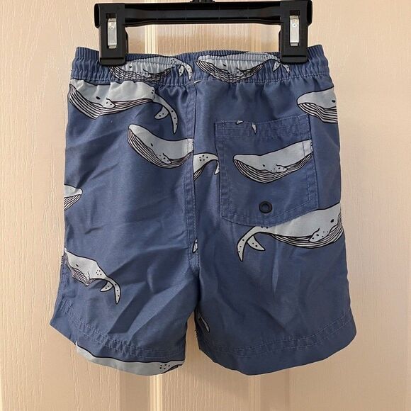 Tea Collection Knee-Length Humpback Whale Swim Trunks Shorts Blue Boys Size 3 - Picture 7 of 9